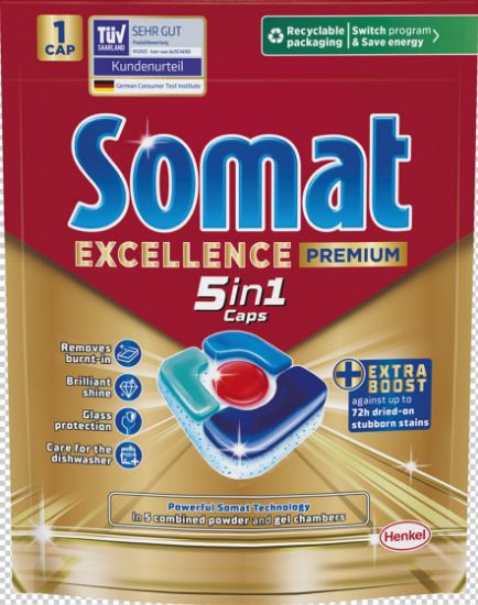 Picture of SOMAT Excellence Premium 5in1 Kapsulas trauku mazgājamām mašīnām, 24gab
