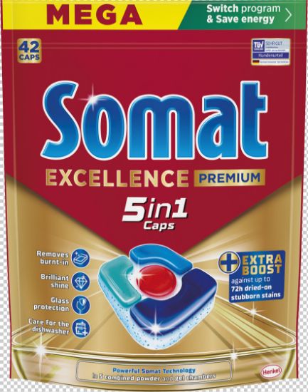 Picture of SOMAT Excellence Premium 5in1 Tabletes trauku mazgājamām mašīnām, 42gab