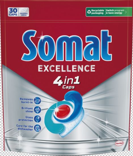 Picture of SOMAT Excellence 4in1 kapsulas trauku mazgājamām mašīnām, 30gb