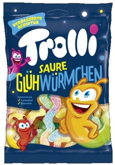 Picture of TROLLI želejkonfektes skābie Glowworms, 100g