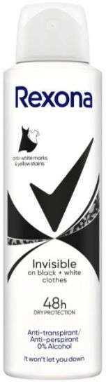 Picture of REXONA Invisible Black&White izsmidzināmais dezodorants sievietēm, 150ml