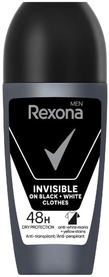 Picture of REXONA MEN INVISIBLE ON BLACK&WHITE CLOTHES roll-on, 50ml