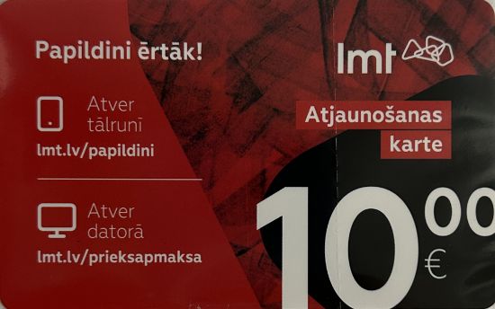 Picture of LMT Karte 10 Eur atjaunošanas karte