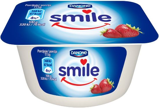 Picture of SMILE jogurta deserts ar zemeņu garšu, 115g