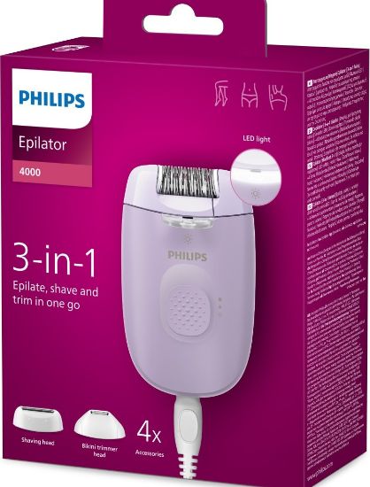 Picture of PHILIPS epilators ar vadu 3in1 Series 4000 BRE257/00 (lillā)