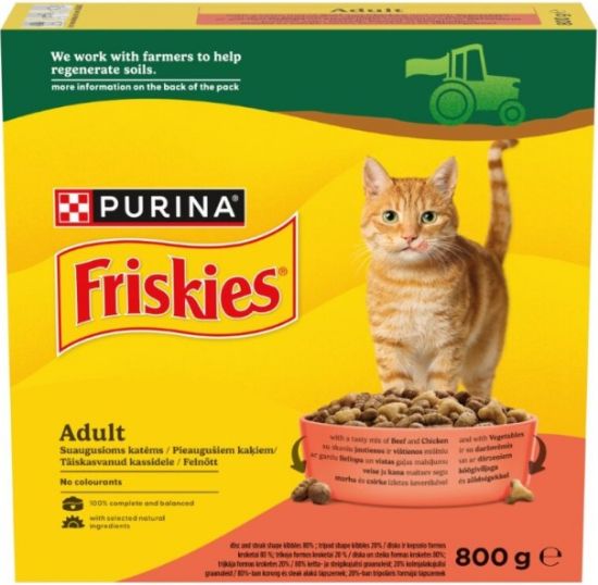 Picture of FRISKIES sausā barība kaķiem (liellops/vista) 800g