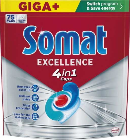 Picture of SOMAT Excellence 4in1 Tabletes trauku mazgājamām mašīnām, 75gb