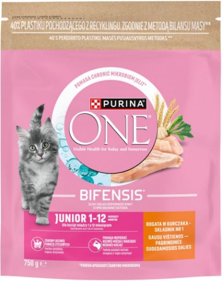 Picture of ONE sausā barība kaķiem JUNIOR (vista) 750g