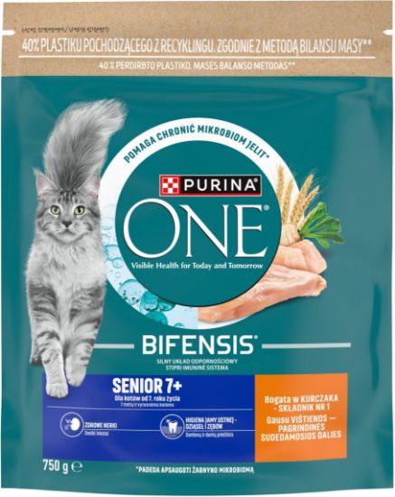 Picture of ONE sausā barība kaķiem SENIOR 7+ (vista) 750g