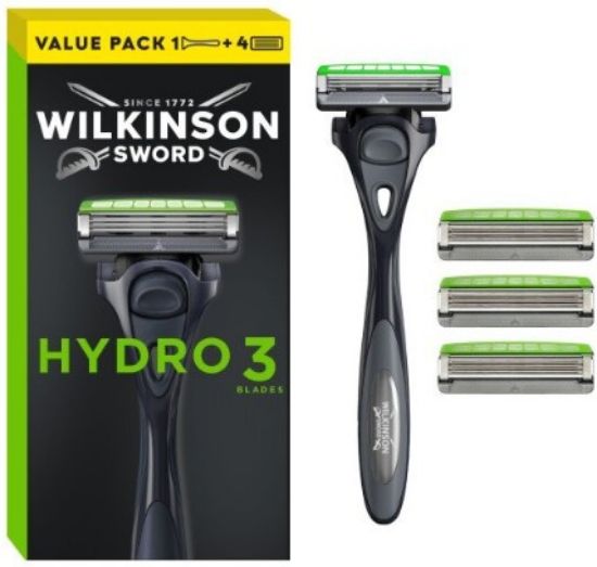 Picture of WILKINSON SWORD vīriešu trīs asmeņu skuveklis HYDRO3 + 5 kasetes