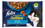 Attēls FELIX SENSATIONS JELLIES konservs kaķiem ZIVJU IZLASE 4*85g
