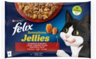 Attēls FELIX SENSATIONS JELLIES konservs kaķiem GAĻAS IZLASE 4*85g