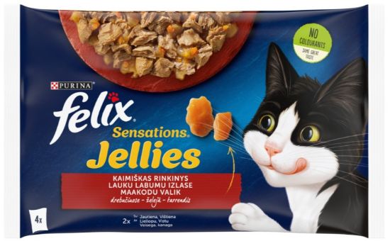 Picture of FELIX SENSATIONS JELLIES konservs kaķiem GAĻAS IZLASE 4*85g