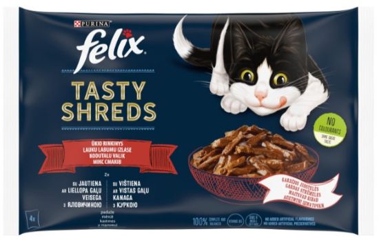 Picture of FELIX TASTY SHREDS konservs kaķiem GAĻAS IZLASE 4*80g