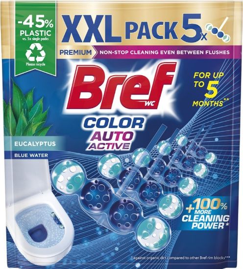 Picture of BREF Color Auto Active Eucalyptus tualetes bloki, 5x50g