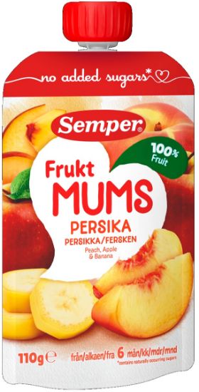 Picture of SEMPER FRUKTMUMS biezenis ar persiku, no 6 mēnešiem, 110g