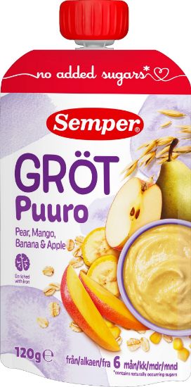 Picture of SEMPER graudu piena putra ar mango un bumbieri,6m., 120g