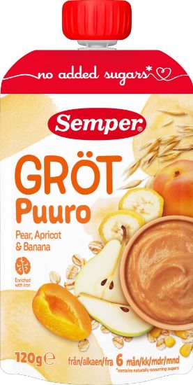 Picture of SEMPER graudu piena putra ar bumbieriem un aprik.,6m., 120g