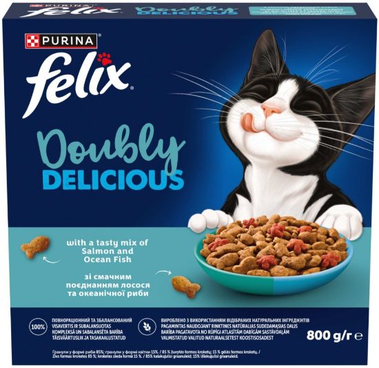 Picture of FELIX sausā barība kaķiem (lasis/okeāna zivis) 800g