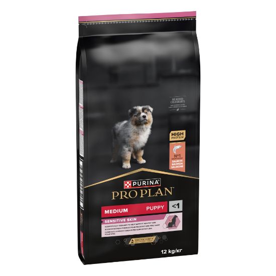 Picture of PRO PLAN MEDIUM SENSITIVE SKIN sausā barība kucēnam ar lasi 12kg