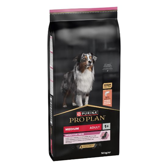 Picture of PRO PLAN MEDIUM SENSITIVE SKIN sausā barība sunim ar lasi 14kg