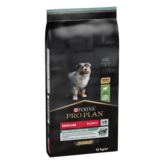 Picture of PRO PLAN MEDIUM SENSITIVE DIGESTION sausā barība kucēnam ar jēra gaļu 12kg