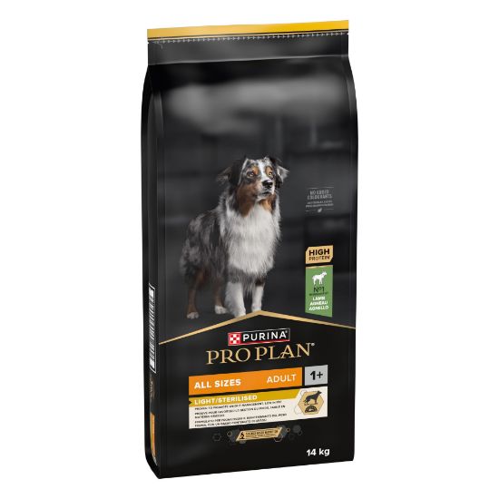 Picture of PRO PLAN ALL SIZE LIGHT STERILISED sausā barība sunim ar jēra gaļu 14kg