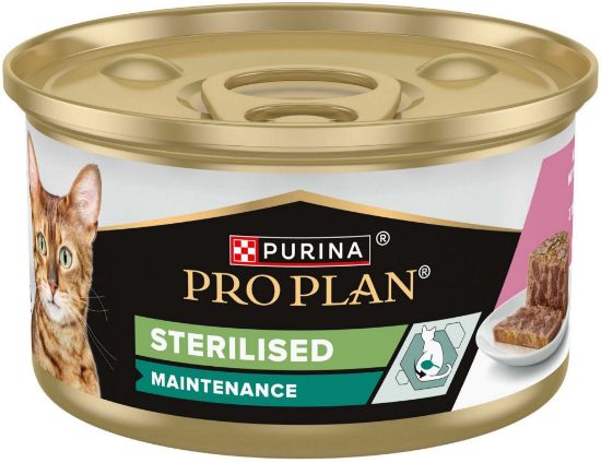 Picture of PRO PLAN STERIL konservs kaķiem bundža (tuncis, lasis) 85g
