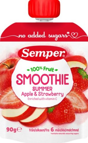 Picture of SEMPER smūtijs ar āboliem un zemenēm, no 6 mēnešiem, 90g