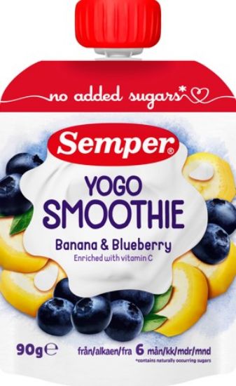 Picture of SEMPER jogurts ar banāniem un mellenēm, no 6 mēnešiem, 90g