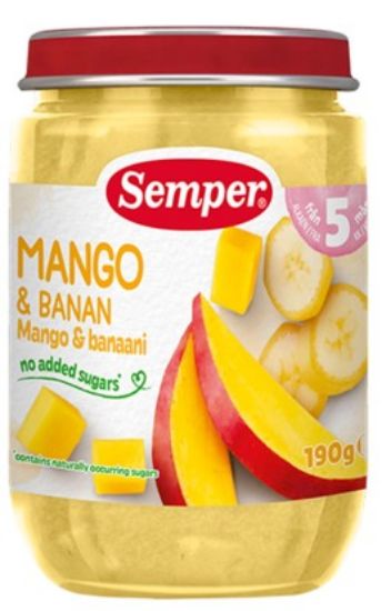Picture of SEMPER biezenis ar mango un banāniem, no 5mēn, 190g (burka)